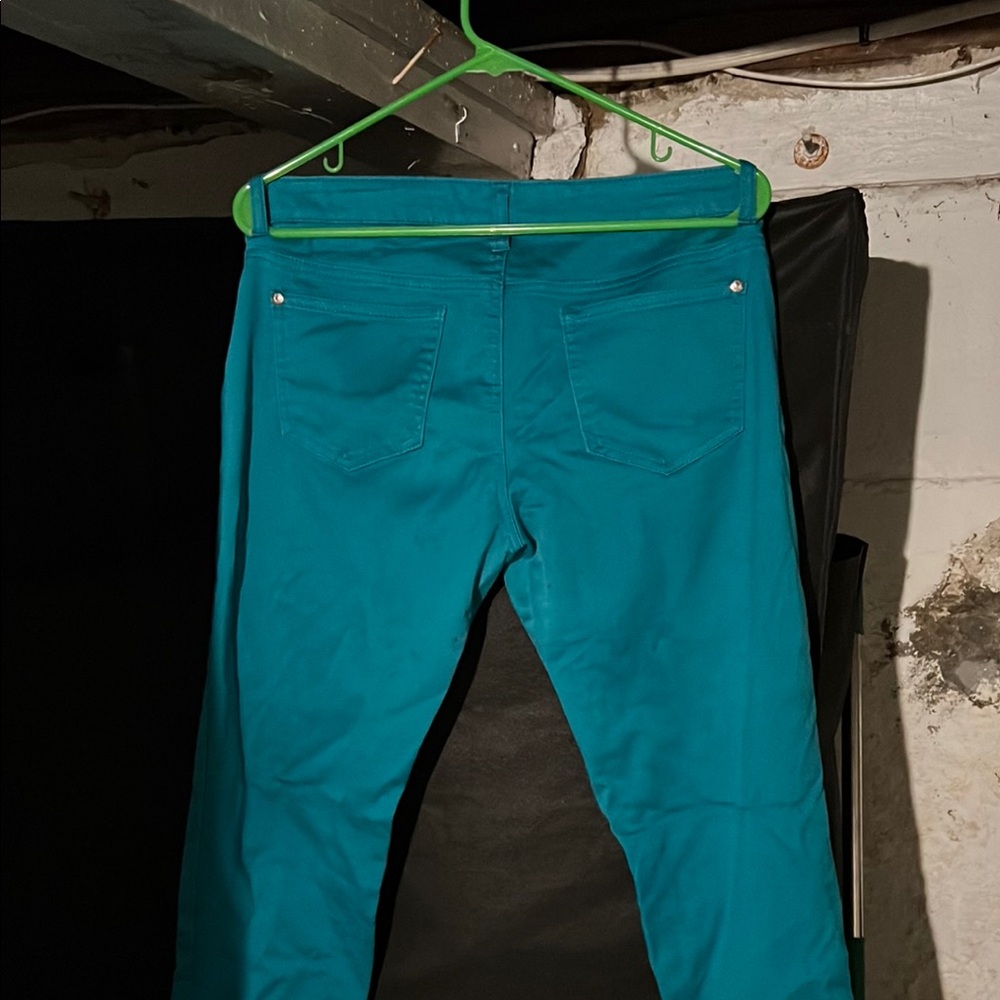 Teal Skinny Jeans - Picture 2 of 3